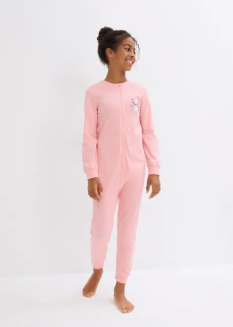 Meisjes pyjama onesie van biologisch katoen, bonprix