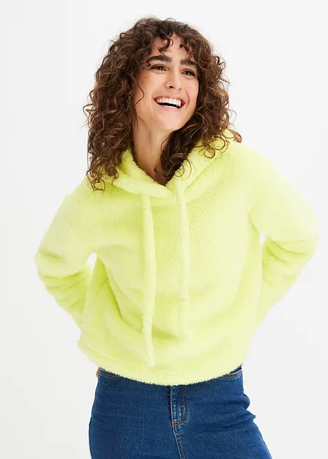 Teddy fleece sweater met capuchon, bonprix