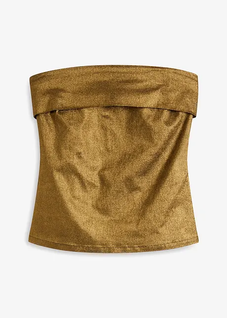 Strapless top met metallic foilprint, bonprix