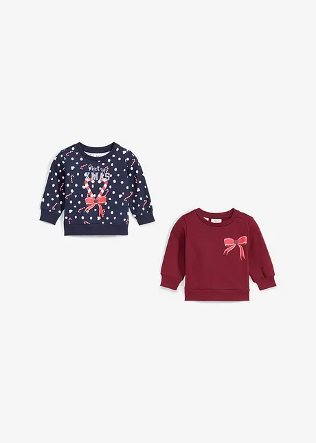 Baby sweater (set van 2) met kerstmotieven, bonprix