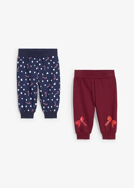 Baby sweatpants (set van 2) met kerstmotieven, bonprix