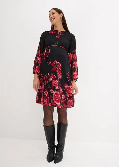 Zwangerschaps- en voedingsjurk van chiffon, bonprix