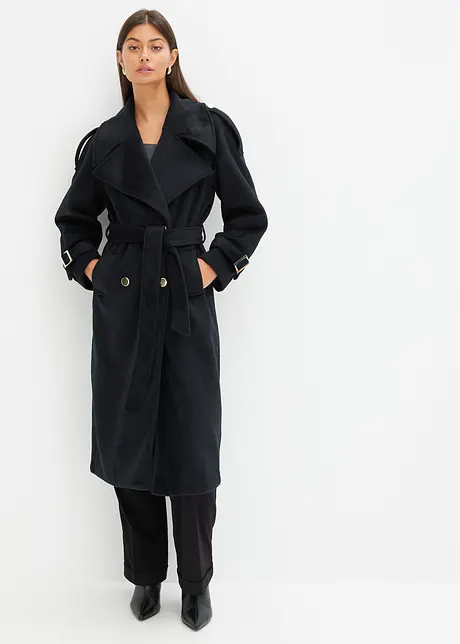 Trenchcoat in wollen look, bonprix