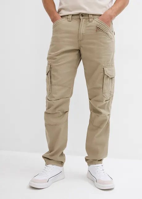 Loose fit cargo broek van puur katoen, straight, bonprix