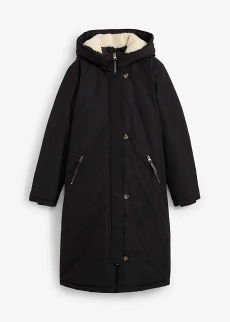 Lange winterjas met teddy, bonprix