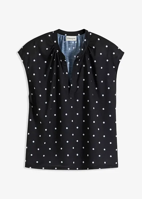 Henley shirt in een viscosemix met korte mouwen, bonprix