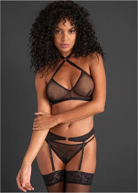 Bralette + string + jarretels (3-dlg. set), VENUS