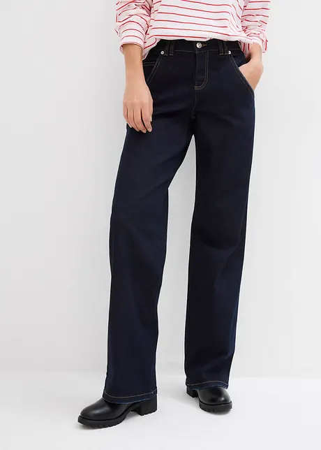 Straight stretch jeans mid waist, bonprix