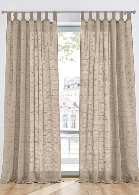 Transparant gordijn in linnen look (1 stuk), bonprix