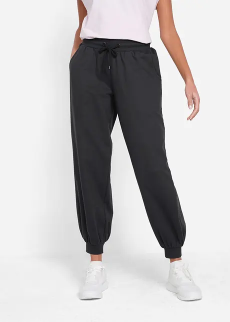 Joggingbroek met wijde pijpen, cropped, bonprix