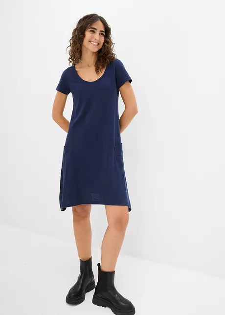 Korte, katoenen shirtjurk van slub garen, bonprix
