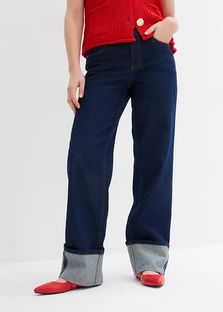 Straight jeans mid waist, full length, bonprix