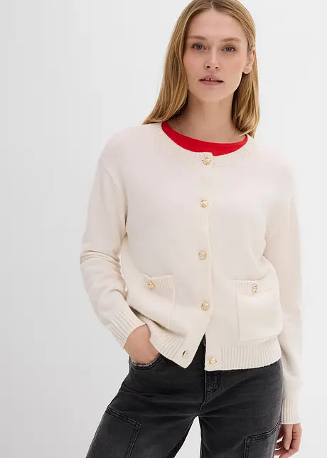 Gebreid vest met zakken, bonprix