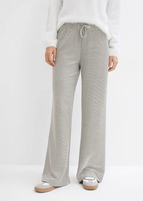 Gestreepte jersey broek met koord, bonprix