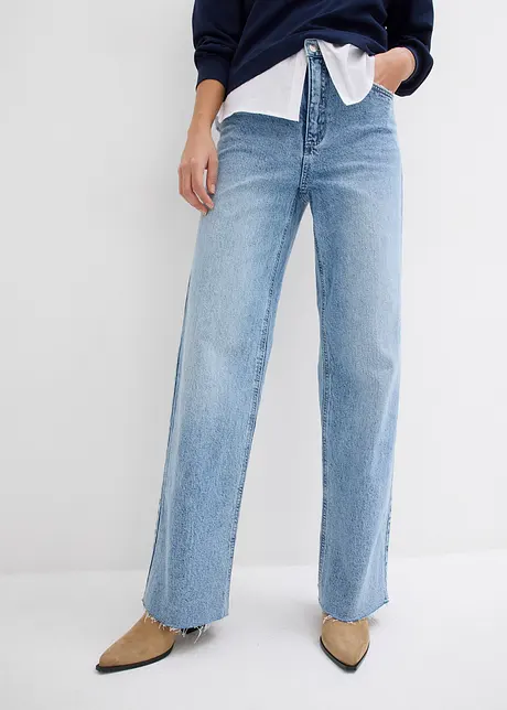 Wide leg jeans, high waist, full length, bonprix