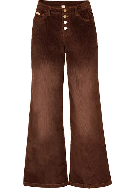 Stretch corduroy broek, wide, bonprix