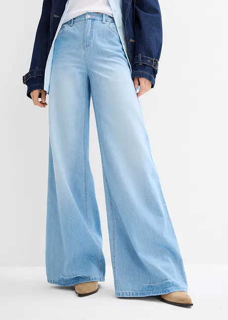 High waist jeans wide leg, bonprix