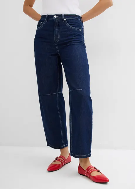 Balloon jeans high waist, super zacht, cropped, bonprix
