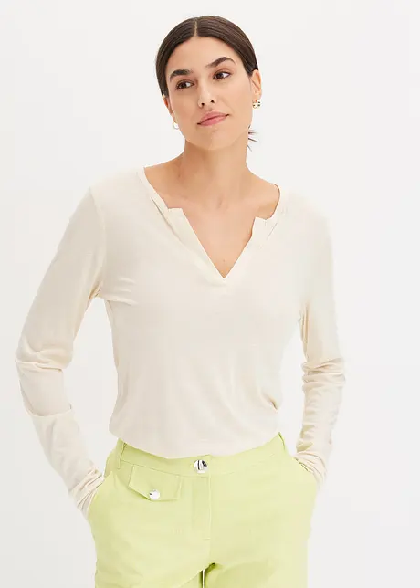 Henley shirt van zachte viscose, bonprix