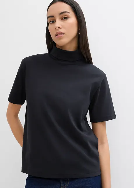 Shirt met col van biologisch katoen, bonprix