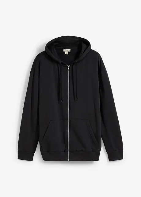 Sweatjack met capuchon van puur biologisch katoen, loose fit, bonprix