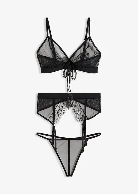 Bralette + string + jarretels (3-dlg. set), VENUS