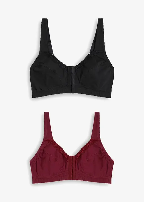 Bh met voorsluiting, zonder beugels (set van 2), bonprix