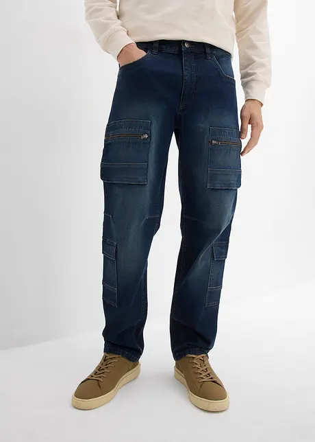 Loose fit cargo jeans, straight, bonprix