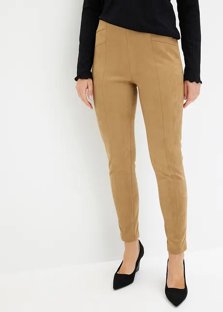Imitatieleren broek met comfortabele band, bonprix