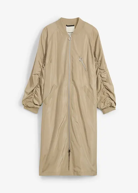 Lange bomber met gebreide kraag, bonprix