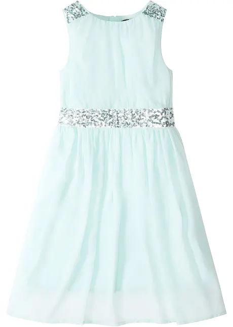 Chiffon meisjes jurk met paillettenband, bonprix