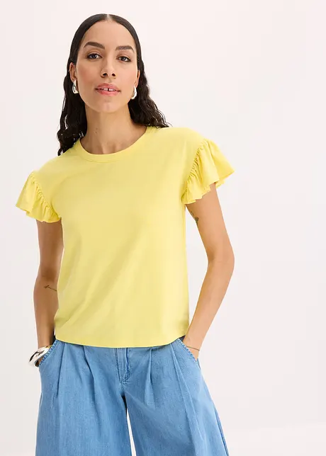 Shirt met volants op de mouwen, bonprix
