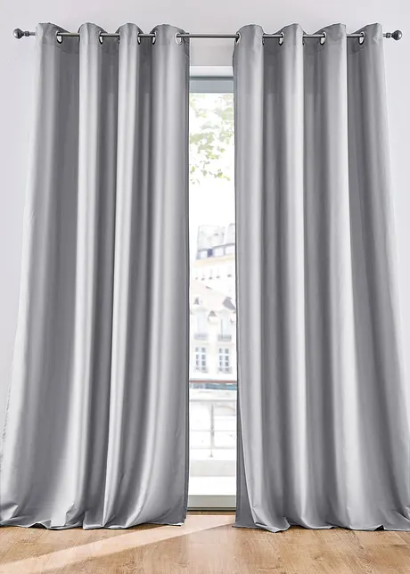 Onderhoudsvriendelijk microvezel gordijn (2 stuks), bonprix
