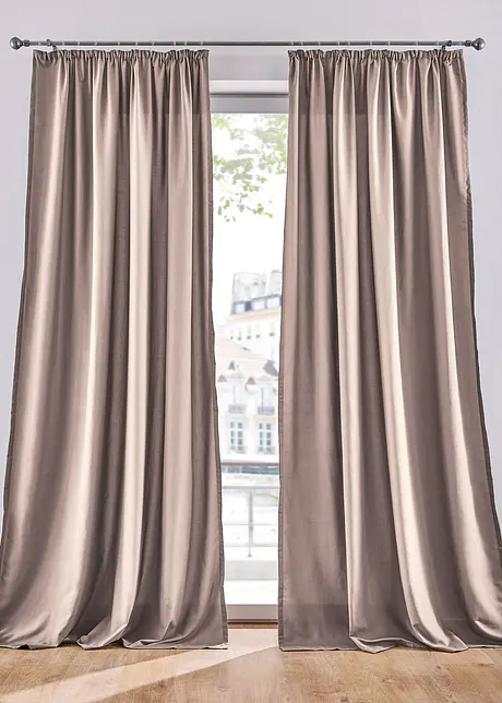 Onderhoudsvriendelijk microvezel gordijn (2 stuks), bonprix