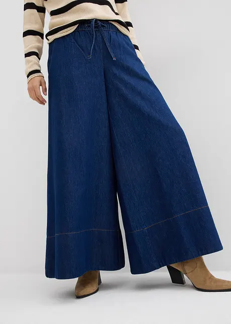 Wide leg jeans, mid waist, comfortabele taillenband, bonprix