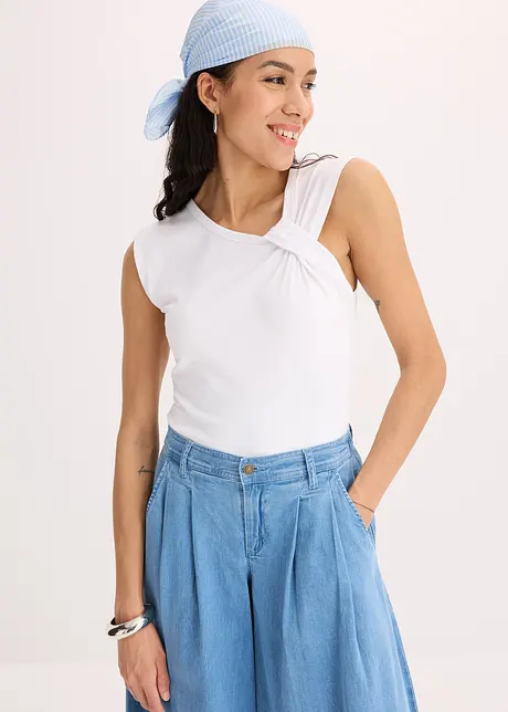 Shirt van een elastische katoenmix met een twist, bonprix
