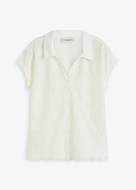 Poloshirt met kant, bonprix