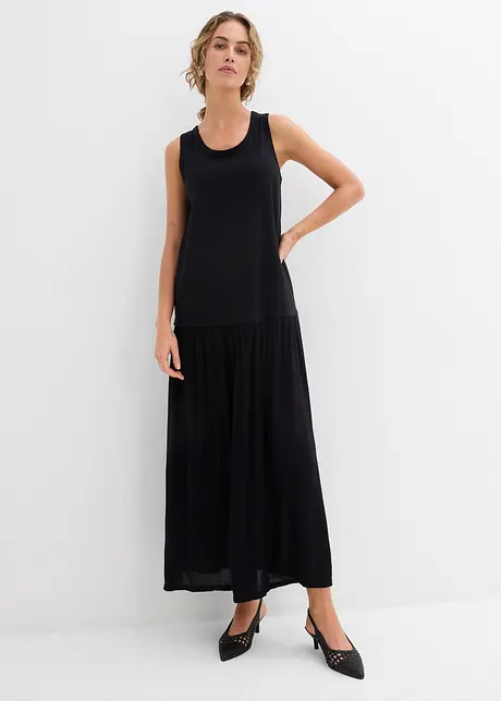 Maxi jurk met materiaalmix, bonprix