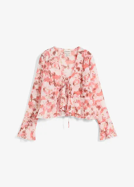 Chiffon blouse met volants, bonprix