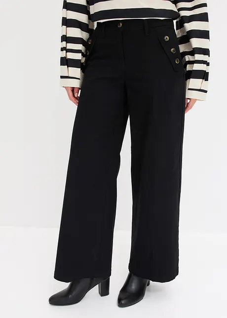 Twill broek met sierknopen, bonprix