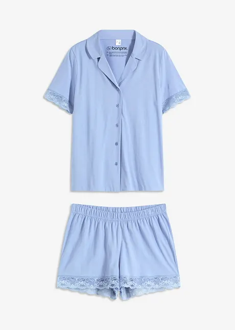 Shortama met knopen en viscose, bonprix