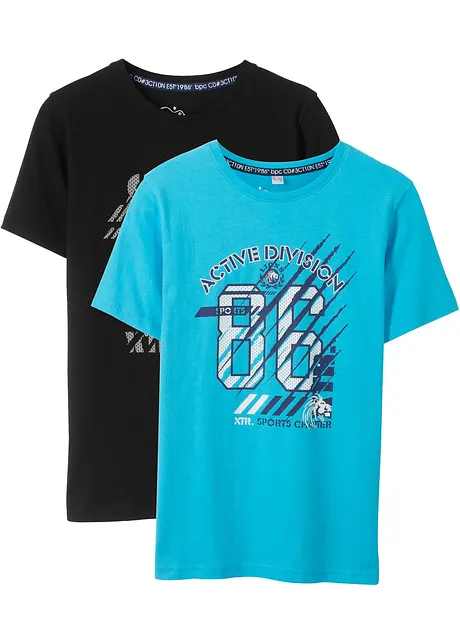 Jongens T-shirt van puur biologisch katoen (set van 2), bonprix