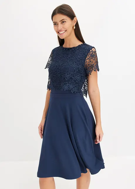 Midi jurk met kant, bonprix