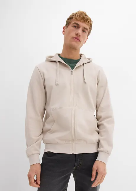 Sweater met capuchon en ritssluiting, bonprix