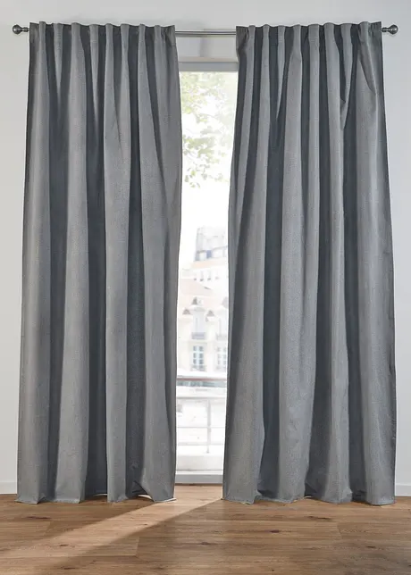 Verduisteringsgordijn van gerecycled polyester met structuur (1 stuk), bonprix