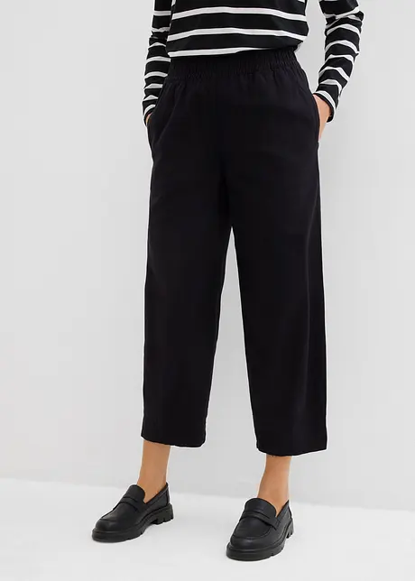 Slip-on broek met linnen, 7/8 lengte, bonprix