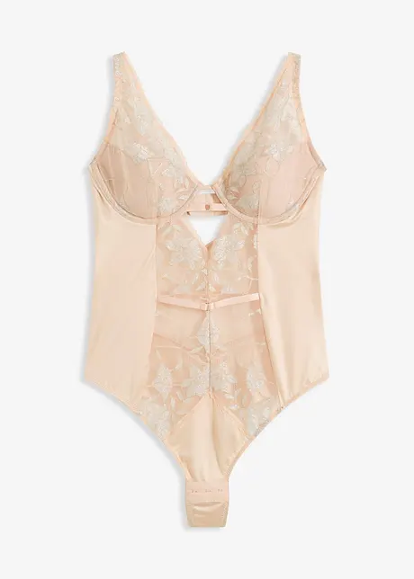 Stringbody ouvert met beugels en glanseffect, bonprix