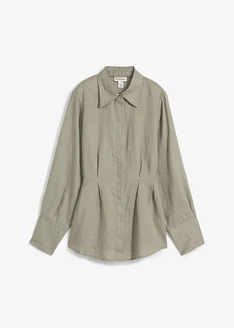 Getailleerde linnen blouse, bonprix