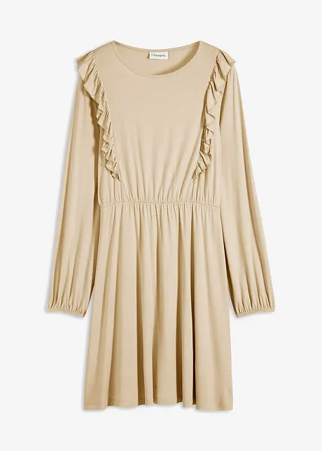 Jersey jurk met volants, bonprix