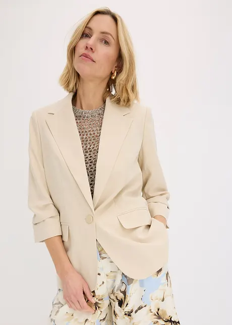Casual blazer van viscose met 3/4 mouwen, bonprix